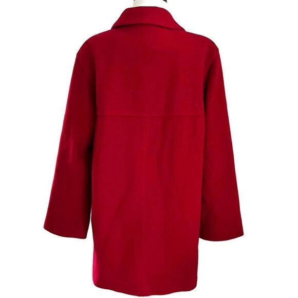 Vintage Talbots Red Wool Blend Coat Size 8 Overcoat Peacoat Patch pockets Lined - Picture 4 of 13
